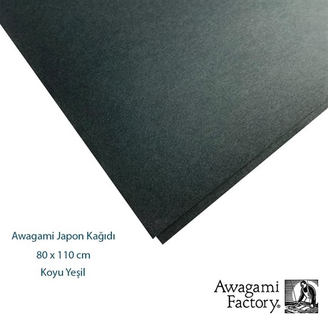 Awagami Aharsız Japon Kağıtları 80x110 cm Koyu Yeşil