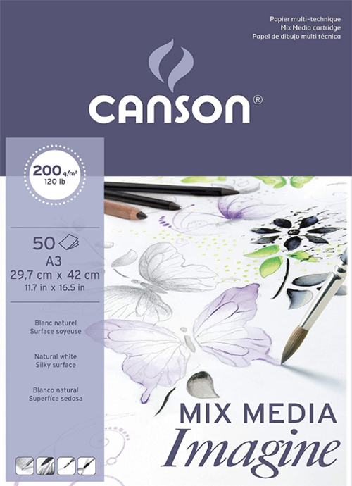 Canson Mix Media İmagine Sulu Boya Defteri 200 gr A3 50 Yaprak