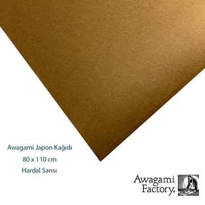 Awagami Aharsız Japon Kağıtları 80x110 cm Hardal Sarısı