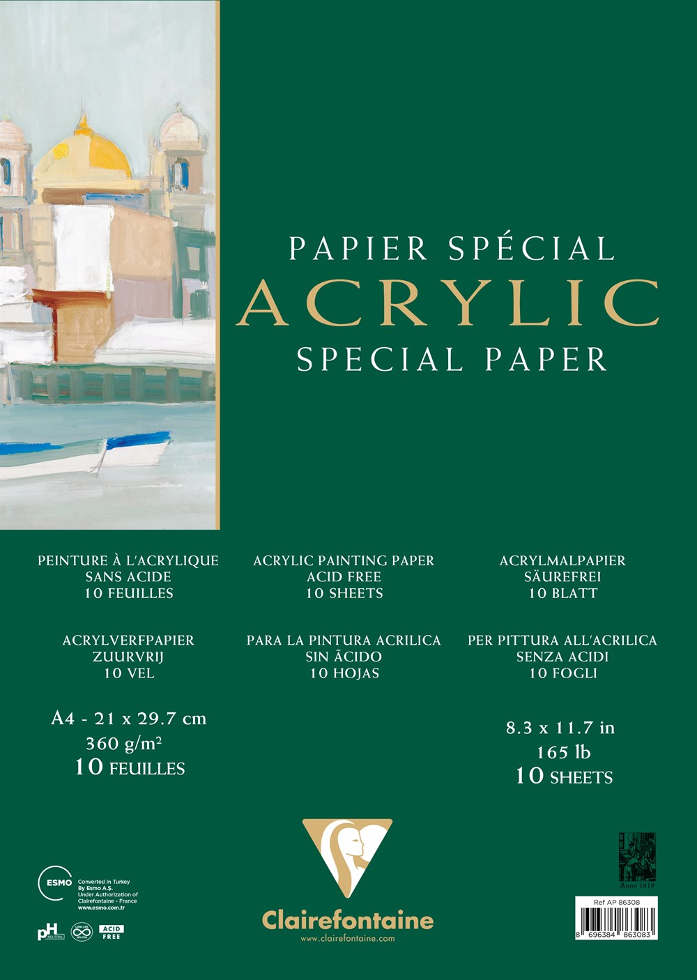 Clairefontaine Acrylic Special Paper Akrilik Blok 360 gr A4 10 Yaprak